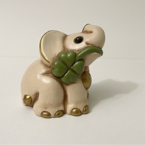 Vintage Thun Elephant Figurine with Clover 3” Tall - Picture 14 of 15